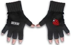 Green Day Embroidered Fingerless Gloves  — Inacoma