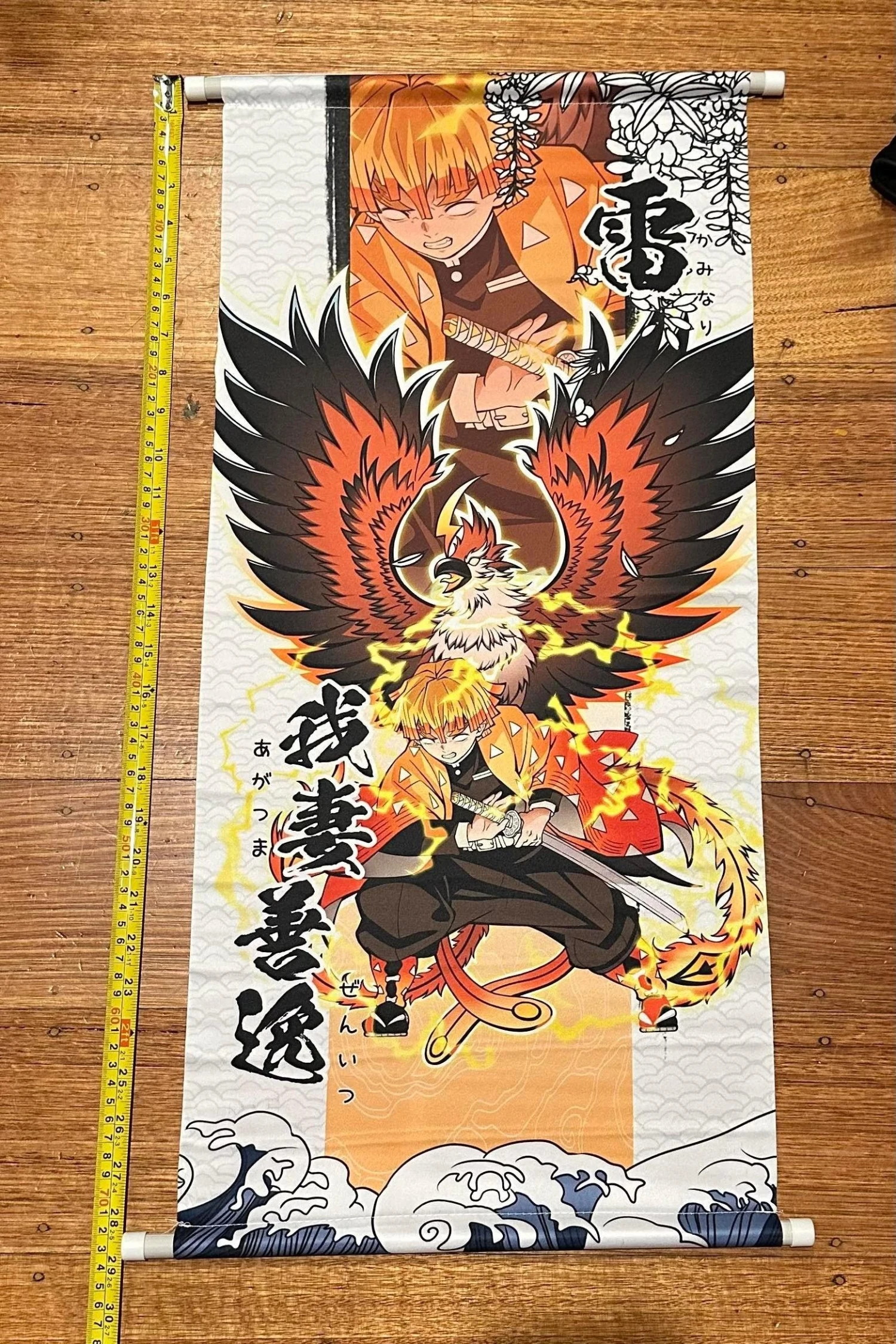Demon Slayer Zenitsu Agatsuma - TEXTILE SCROLL POSTERS — Inacoma 5 Demon Slayer Zenitsu Agatsuma - TEXTILE SCROLL POSTERS — Inacoma - Image 3