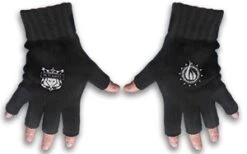 In Flames Embroidered Fingerless Gloves — Inacoma