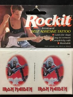ROCKIT Temporary Tattoo Waterproof Iron Maiden 1993 (Removable) VINTAGE — Inacoma