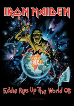 IRON MAIDEN TEXTILE POSTER - EDDIE RIPS UP THE WORLD — Inacoma