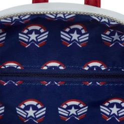 Loungefly - The Falcon And The Winter Soldier - Captain America Mini Backpack — Inacoma -Inacoma Stores loumvbk0178 the falcon and the winter soldier falcon captain america cosplay 12 inch faux leather mini backpack popcultcha 04